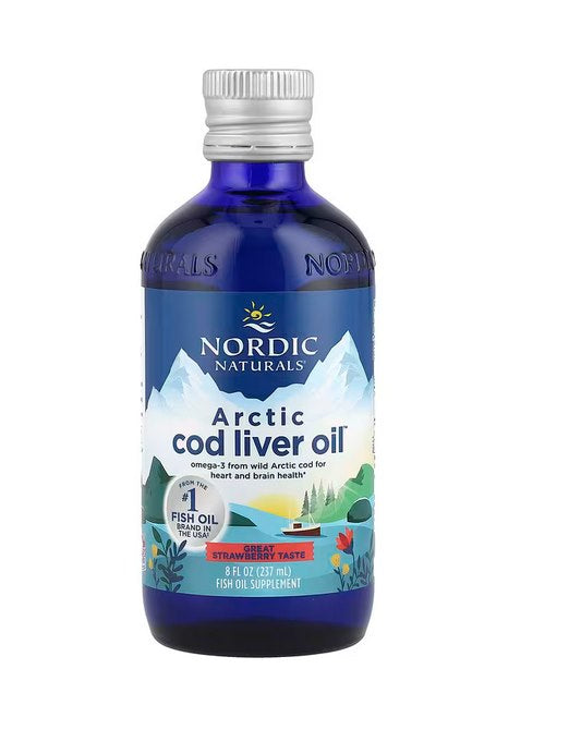 NORDIC NATURALS Arkties menkių kepenų aliejus su braškių skoniu 237 ml