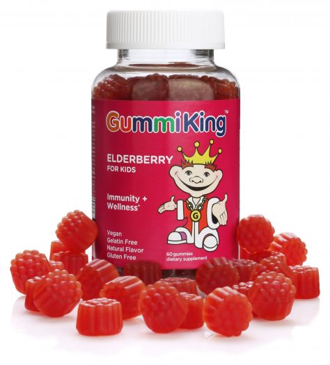 GUMMIKING Šeivamedžio uogos vaikams - Vaikiški šeivamedžio uogų GummiKing 60 guminukų