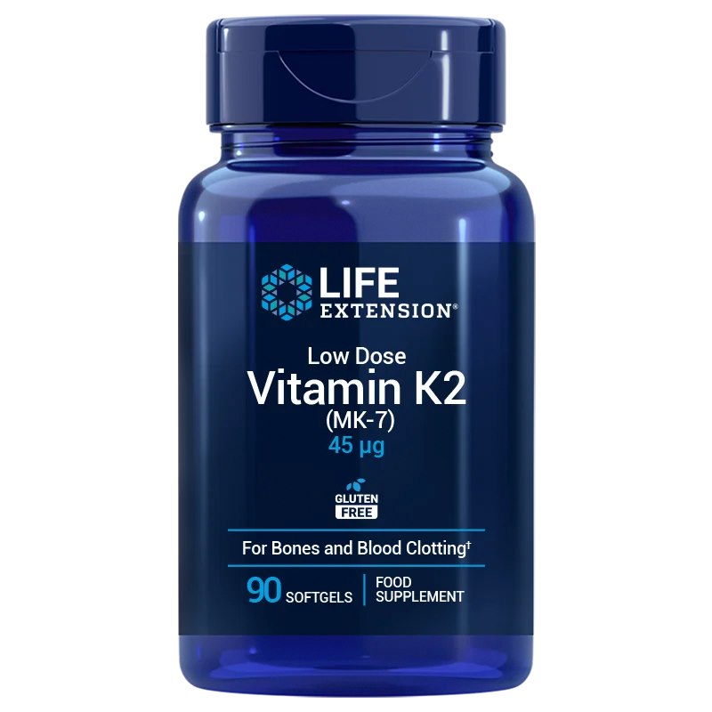 Life Extension Mažos dozės vitaminas K2 MK7 ES 90 kapsulių