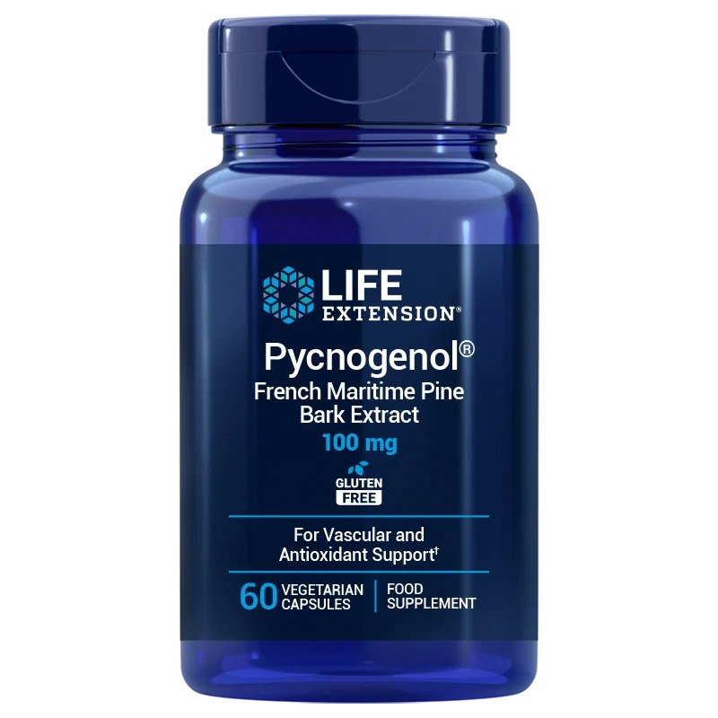 Life Extension Pycnogenol prancūziškos pajūrinės pušies žievės ekstraktas 100 mg ES 60 kapsulių