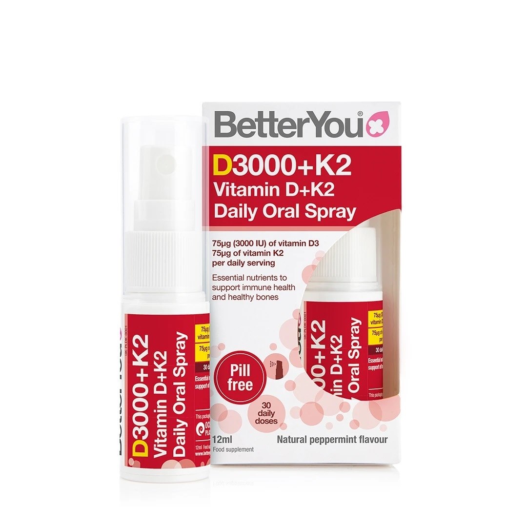 BETTERYOU vitamino D3 + K2 MK7 75 mcg purškalas 12 ml