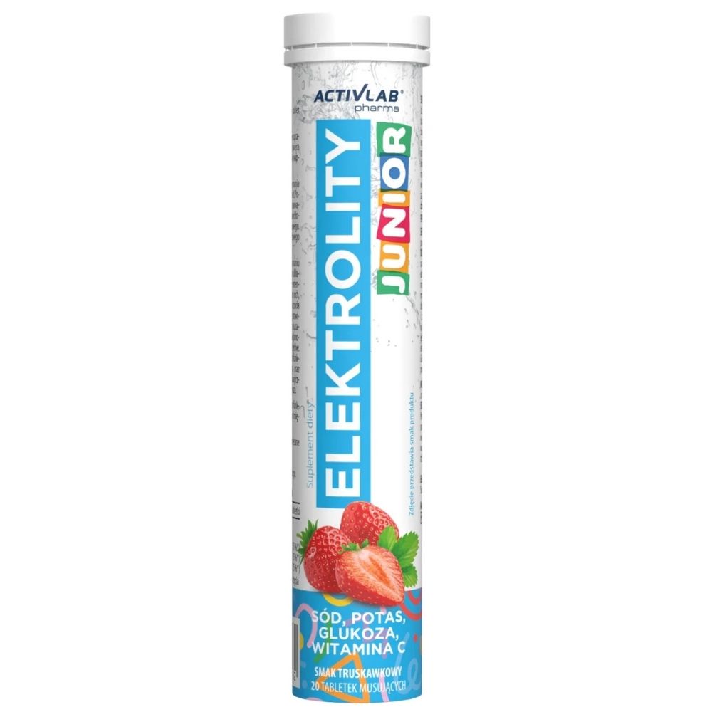 Activlab Pharma Elektrolity Junior, braškių - 20 putojančių tablečių