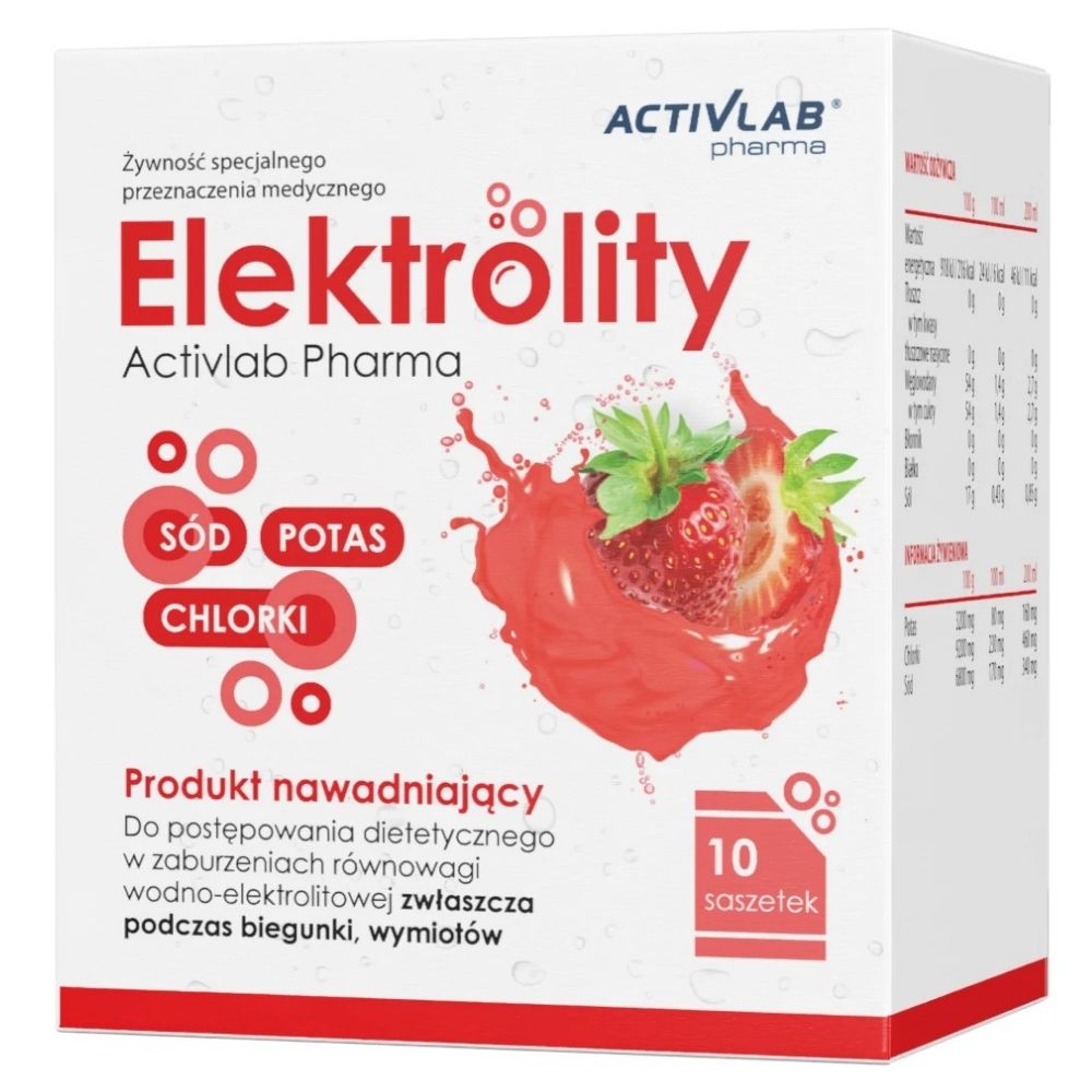 Activlab Pharma elektrolitų hidratacijos produktas, braškių - 10 paketėlių