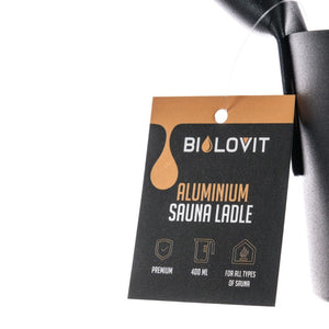 Bilovit - Juodas aliuminio pirties šaukštas su beržo rankena 42cm