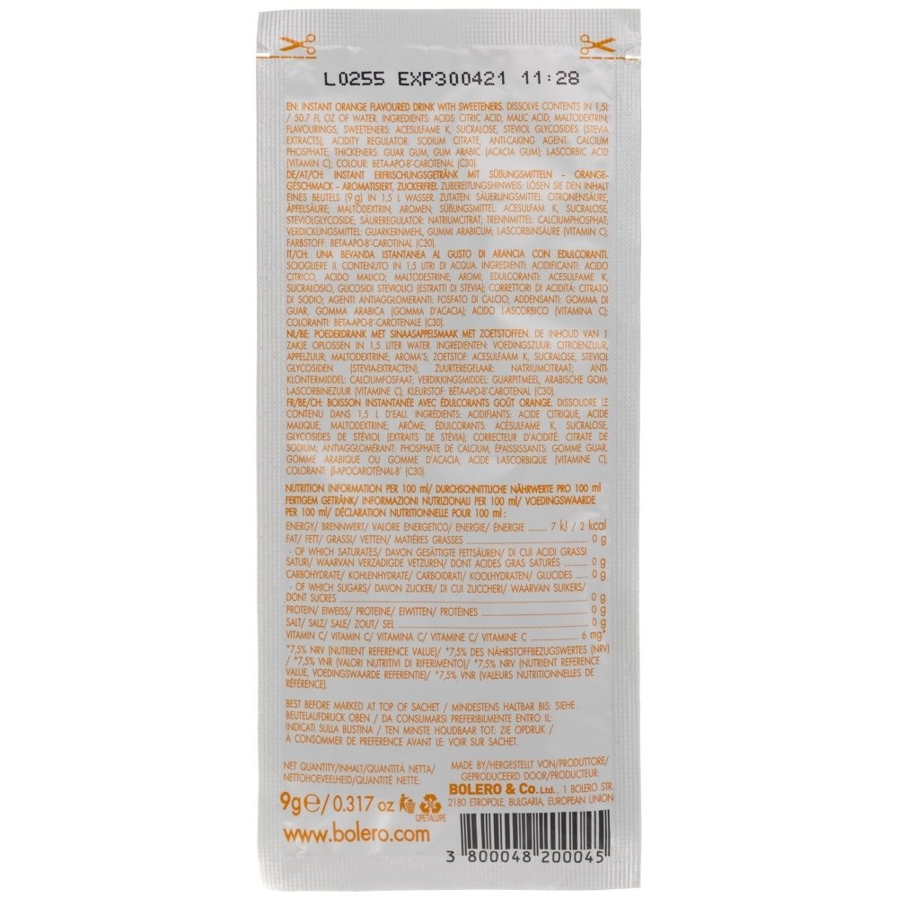 Bolero Classic momentinis gėrimas Orange (1 paketėlis) - 9 g - Magnis.lt