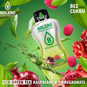 Bolero Classic greitasis gėrimas Ledinė žalioji arbata, aviečių ir granatų - 8 g