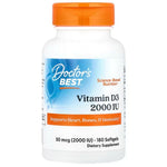 Doctor's Best vitaminas D3 50 mcg - 180 kapsulių