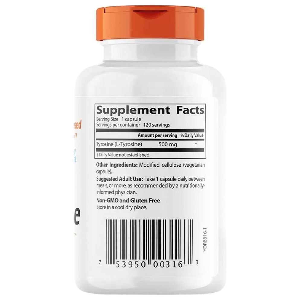 Doctor's Best L-Tyrosine 500 mg - 120 kapsulių