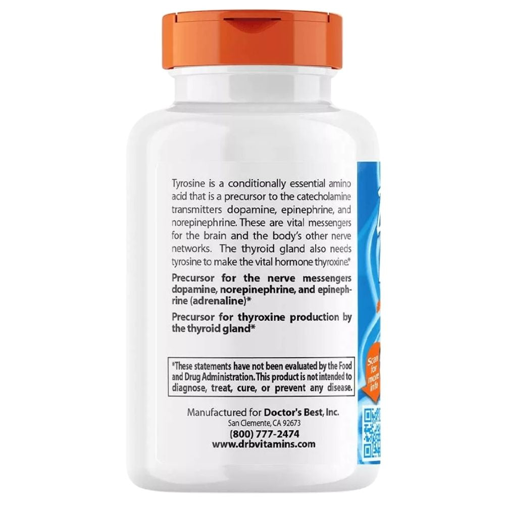 Doctor's Best L-Tyrosine 500 mg - 120 kapsulių