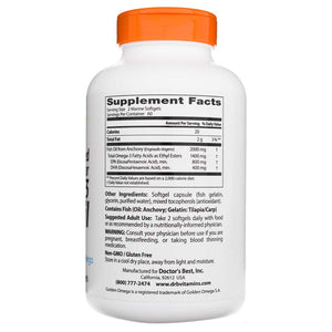 Doctor's Best Purified & Clear Omega 3 Fish Oil su Goldenomega 1000 mg - 120 kapsulių