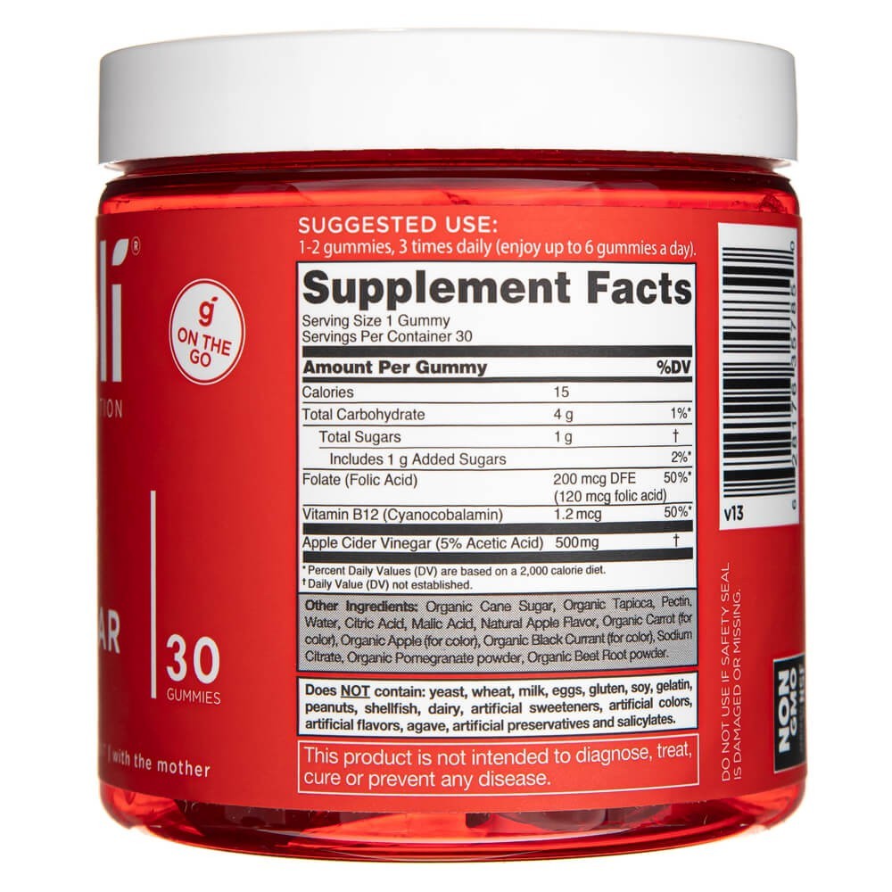 Goli Nutrition obuolių sidro acto kramtomosios gumos - 30 kramtomųjų gumų