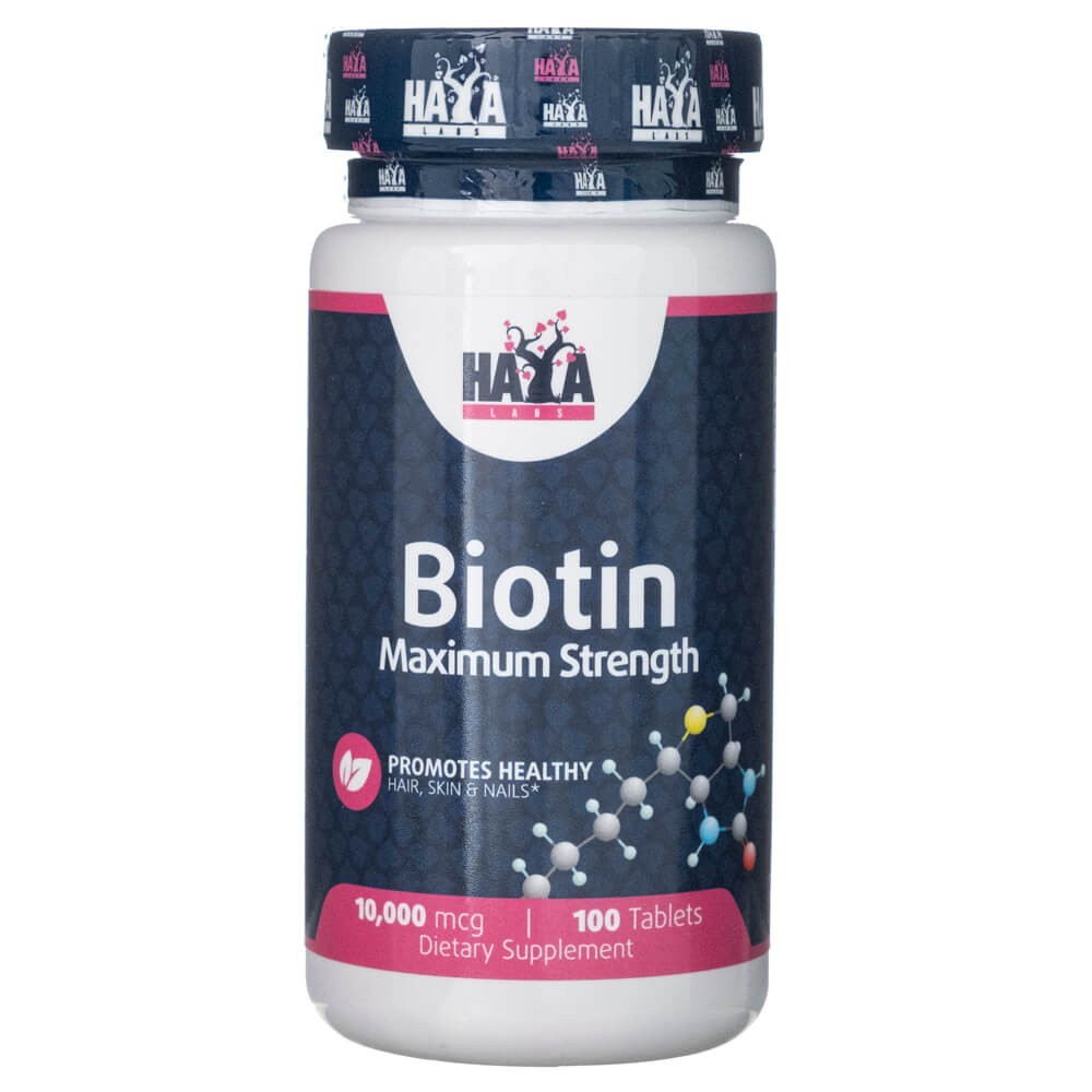 Haya Labs biotinas 10000 mcg - 100 tablečių