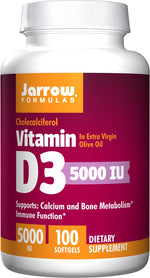 Vitamin D3, 5000 IU - 100 softgels - Jarrow Formulas