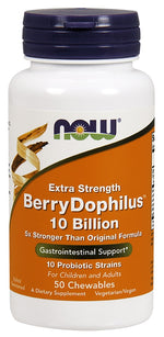 BerryDophilus, 10 Billion (Extra Strength) - 50 chewables - NOW Foods