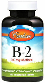 Vitamin B-2, 100mg - 100 vegetarian tablets - Carlson Labs