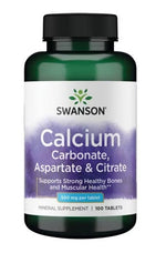 Calcium Carbonate, Aspartate & Citrate, 500mg - 100 tablets - Swanson