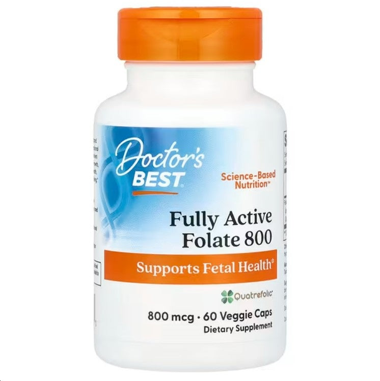 Fully Active Folate 800 with Quatrefolic, 800mcg - 60 vcaps - Doctor's Best
