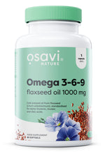 Omega 3-6-9 Flaxseed Oil, 1000mg - 60 softgels - Osavi