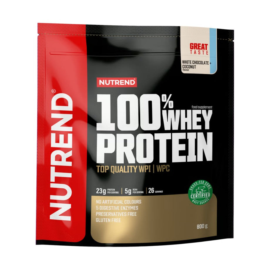 100% Whey Protein, White Chocolate + Coconut - 800 grams - Nutrend