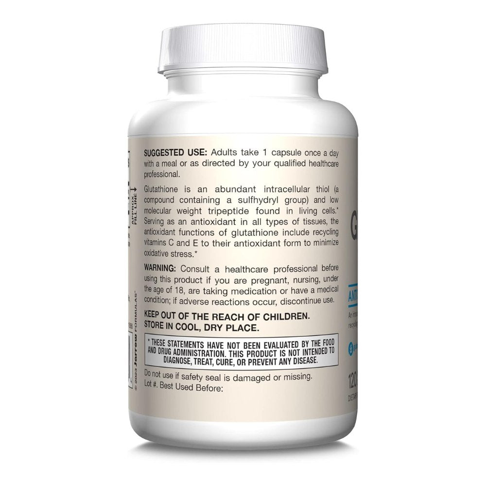Jarrow Formulas Glutationas sumažintas 500 mg - 120 kapsulių