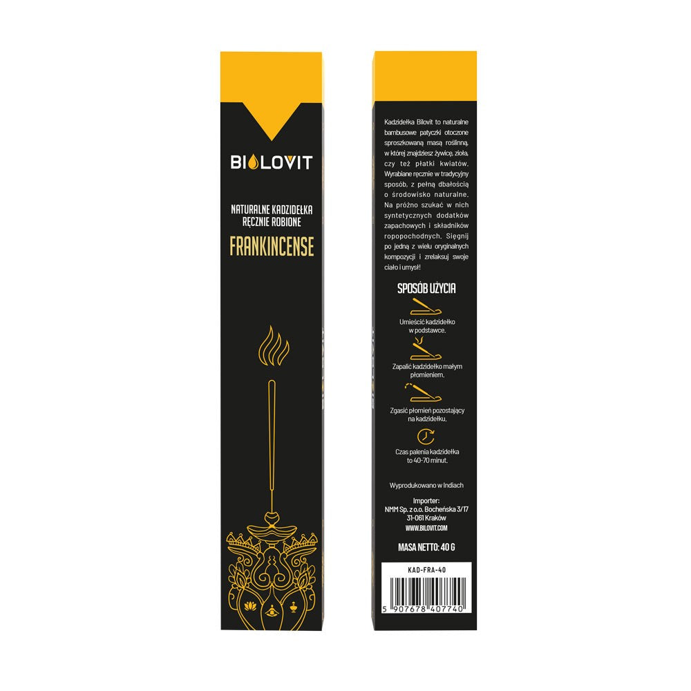 Bilovit natūralios aromatinės smilkalų lazdelės Frankincense - 40 g