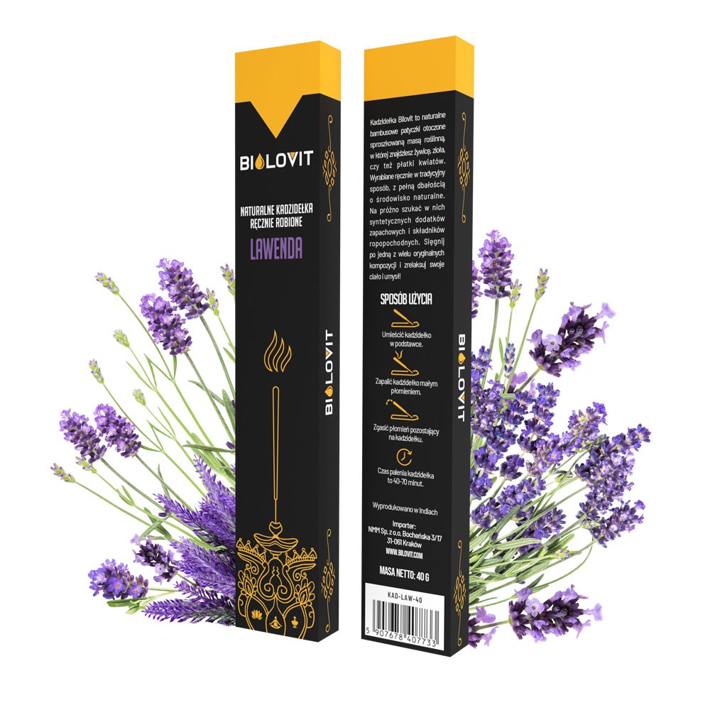 Bilovit natūralios aromatinės smilkalų lazdelės Lavender - 40 g