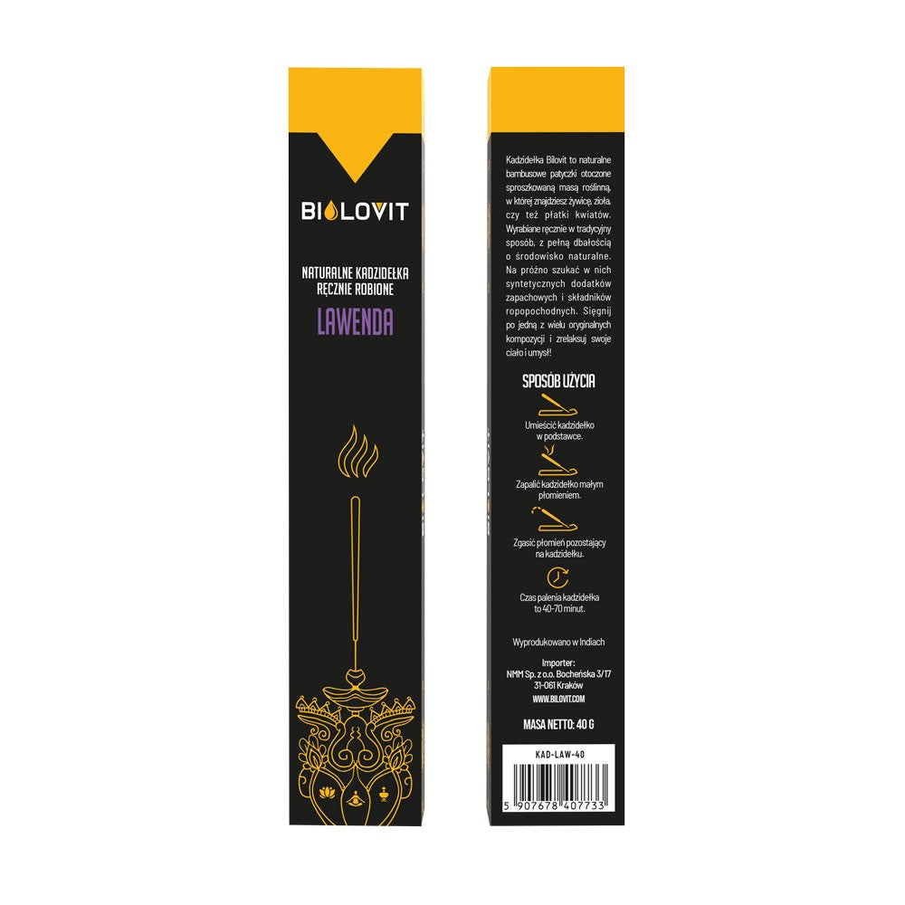 Bilovit natūralios aromatinės smilkalų lazdelės Lavender - 40 g