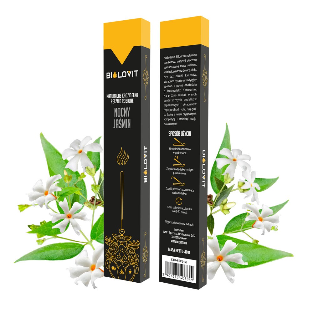 Bilovit natūralios aromatinės smilkalų lazdelės Night Jasmine - 40 g