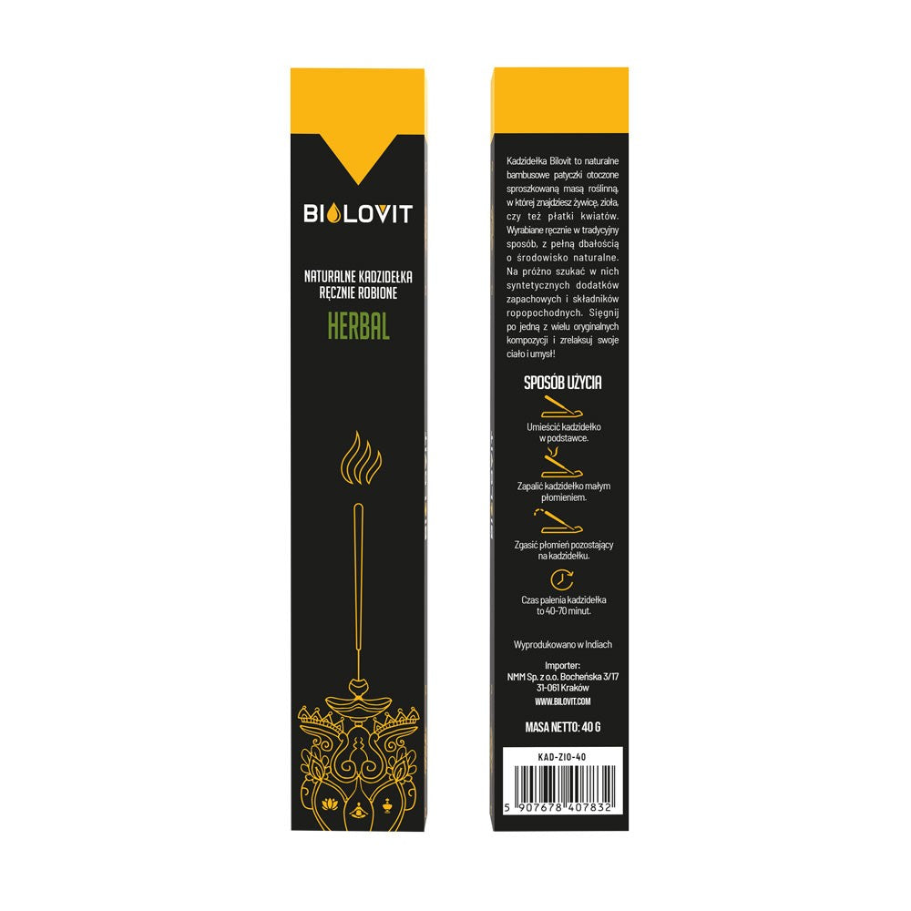 Bilovit natūralios aromatinės smilkalų lazdelės Herbal - 40 g