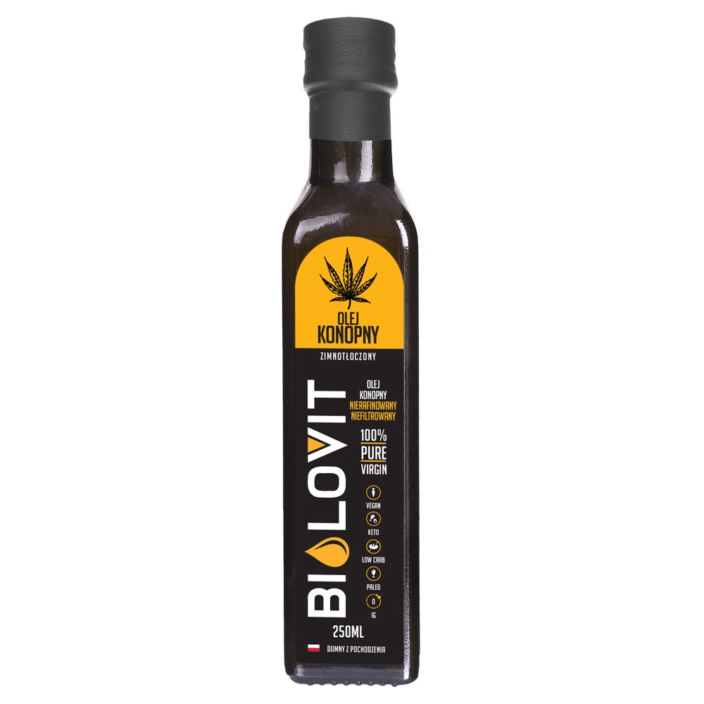 Bilovit Šalto spaudimo kanapių aliejus - 250 ml - Magnis.lt