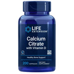 Life Extension kalcio citratas + vitaminas D - 200 kapsulių