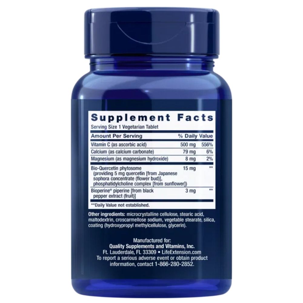 Life Extension Fast-C® ir Bio-Quercetin Phytosome - 60 tablečių