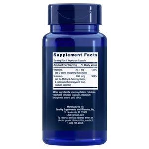 Life Extension Super Seleno kompleksas 200 mcg ir vitaminas E - 100 kapsulių - Magnis.lt