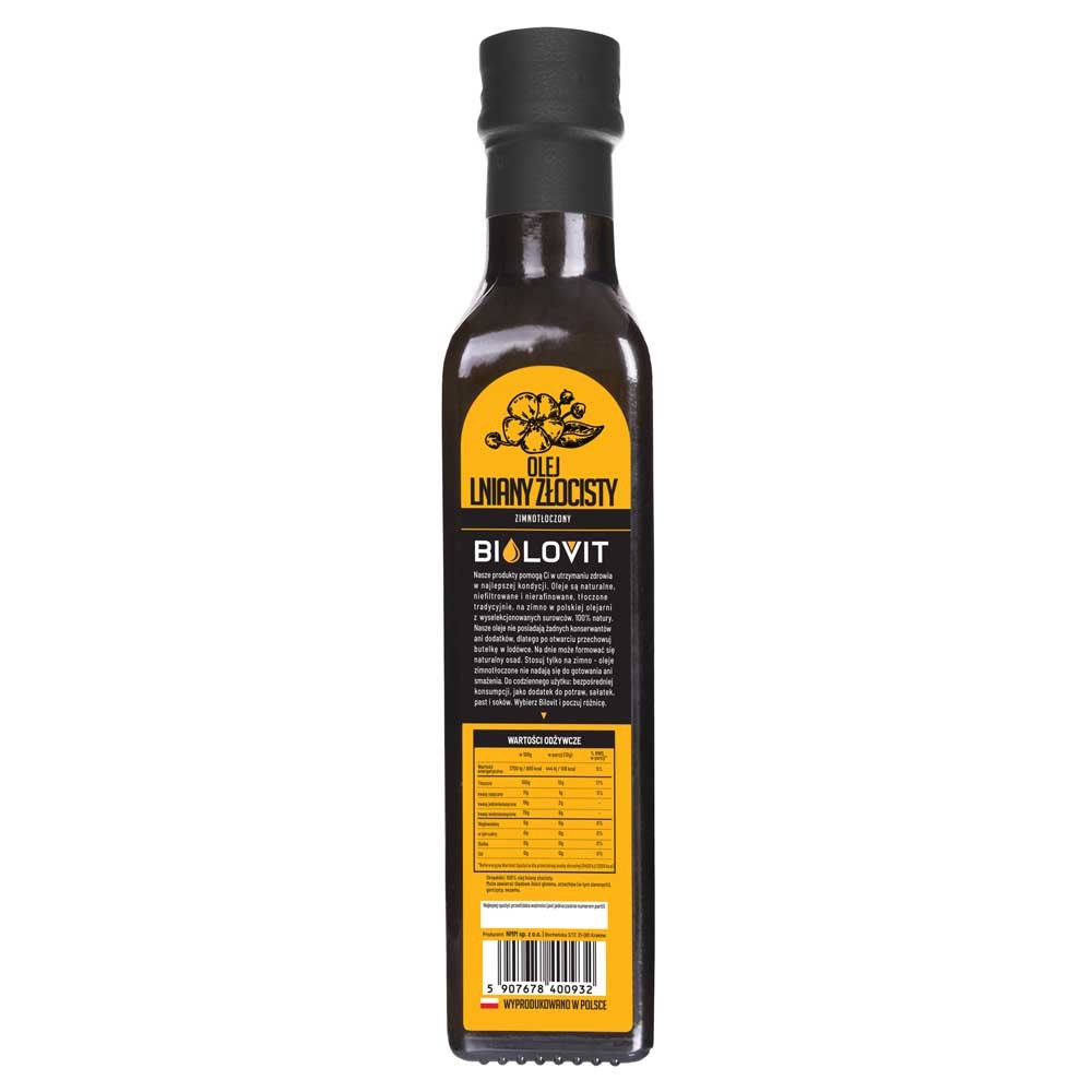 Bilovit Auksinis šalto spaudimo linų sėmenų aliejus - 250 ml
