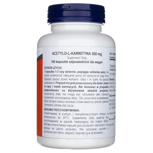 Now Foods acetil-L-karnitinas 500 mg - 100 kapsulių