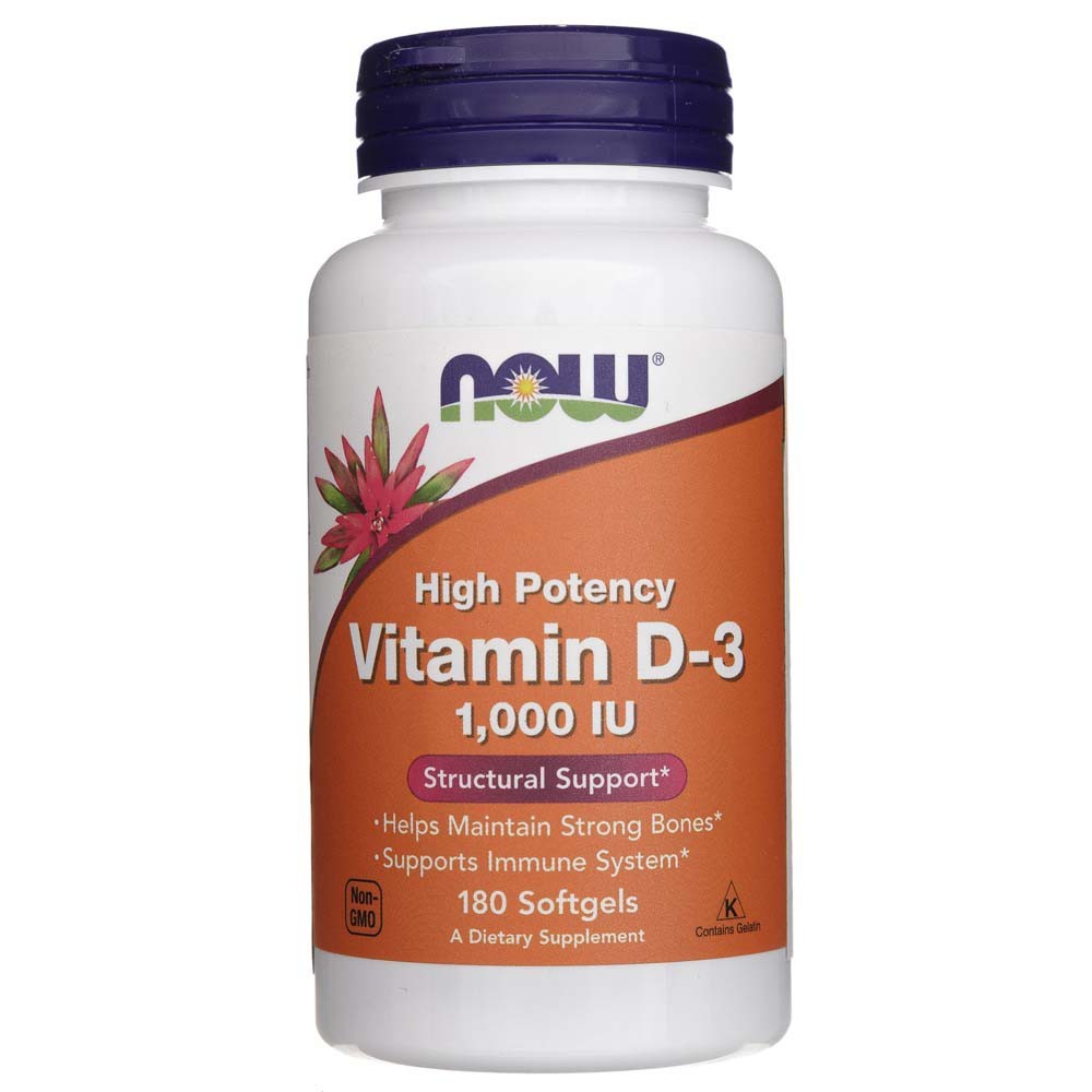 Now Foods vitaminas D3 1000 TV - 180 minkštųjų gelių