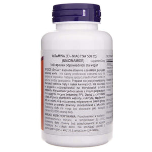 Now Foods Niacinamide 500 mg - 100 kapsulių