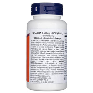 Now Foods vitaminas C-500 su rožių klubais - 100 tablečių - Magnis.lt