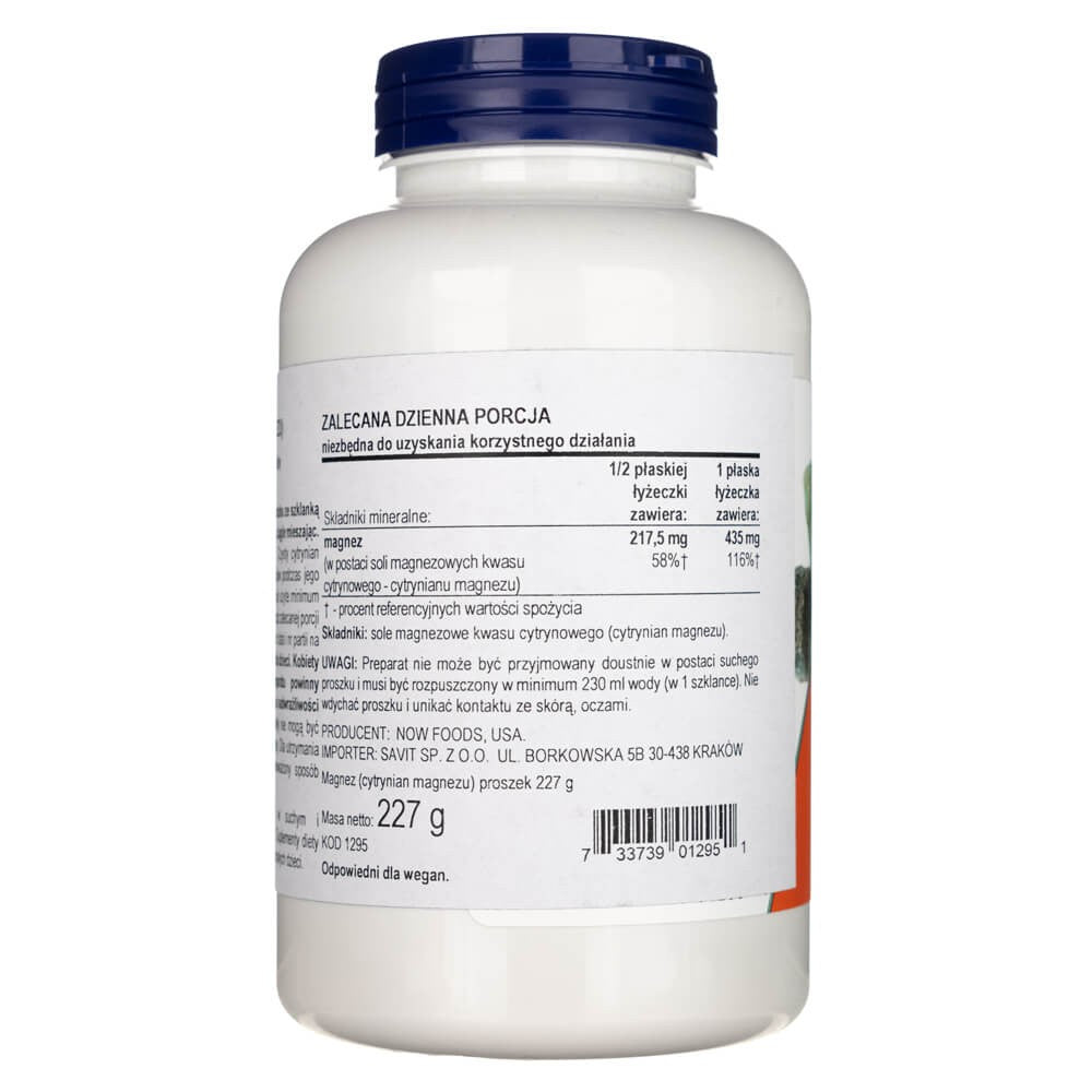 Now Foods Magnio citrato milteliai - 227 g