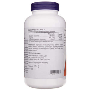 Now Foods magnio citratas 400 mg - 240 kapsulių