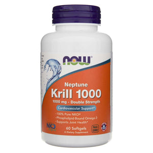 Now Foods Neptūno krilis, dvigubo stiprumo 1000 mg - 60 minkštųjų gelių
