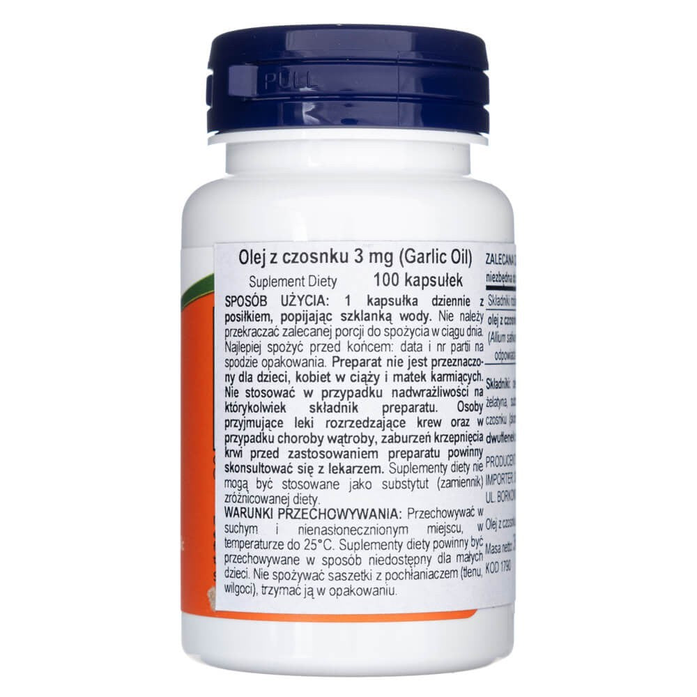 Now Foods česnakų aliejus 1500 mg - 100 minkštųjų kapsulių