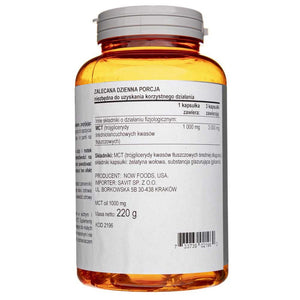 Now Foods MCT aliejus 1000 mg - 150 minkštųjų gelių