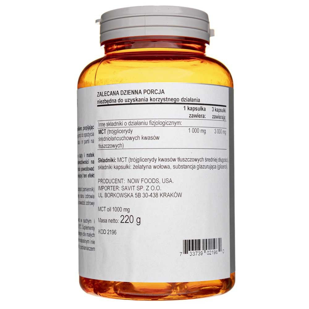 Now Foods MCT aliejus 1000 mg - 150 minkštųjų gelių