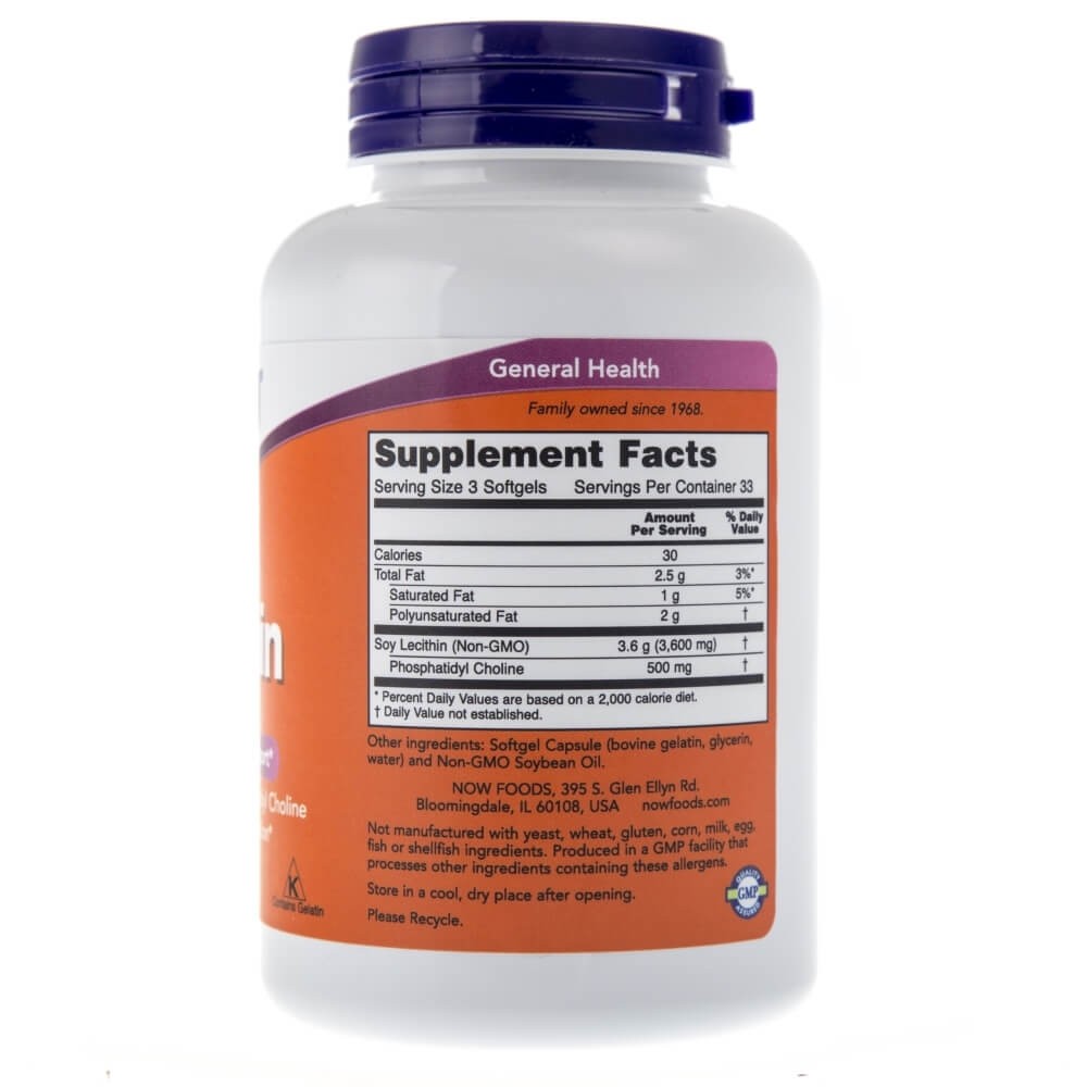 Now Foods Lecitinas be GMO 1200 mg - 100 minkštųjų gelių - Magnis.lt