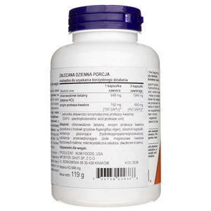 Now Foods betaino HCL 648 mg - 120 kapsulių - Magnis.lt