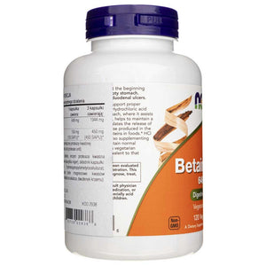 Now Foods betaino HCL 648 mg - 120 kapsulių - Magnis.lt