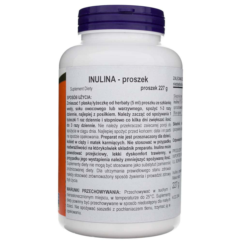 Now Foods inulinas, grynas milteliai, ekologiški - 227 g