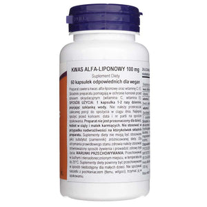 Now Foods alfa lipoinė rūgštis 100 mg - 60 kapsulių