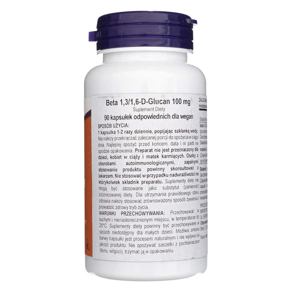 Now Foods Beta 1,3/1,6 D gliukanas 100 mg - 90 kapsulių